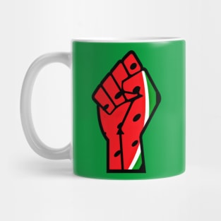 Watermelon Palestine Black Power Fist - Right Side - Back Mug